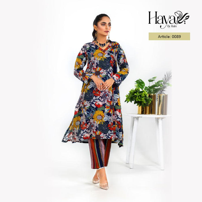 Multicolor Floral Printed 2PCs – Haya By Rabi