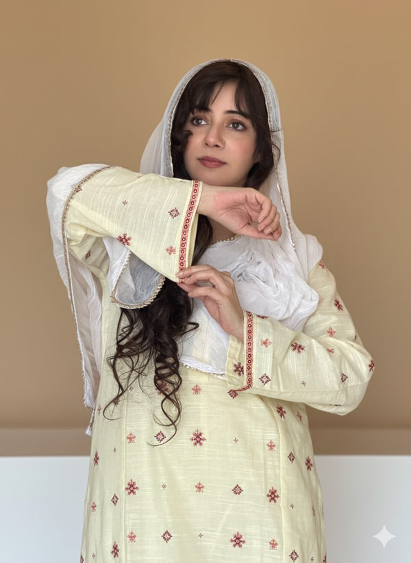 2Pc Dress Off White Haya by Rabi